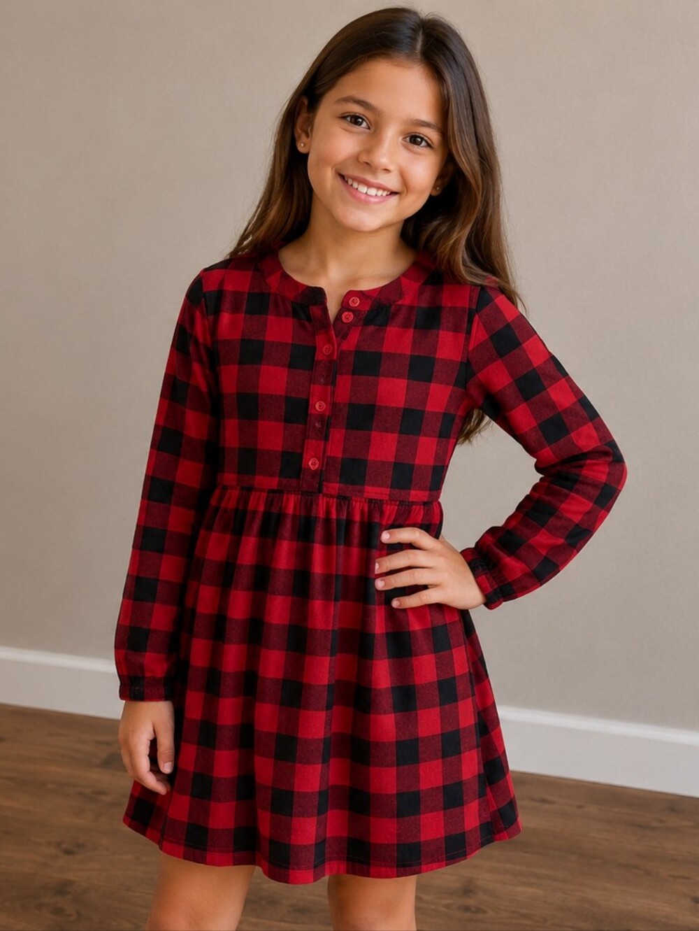 Girls Large Buffalo Plaid Gap Dress